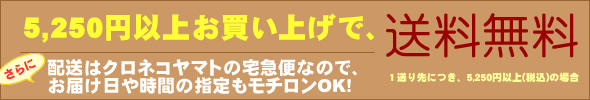 5,250円以上のお買い上げで、送料無料！
