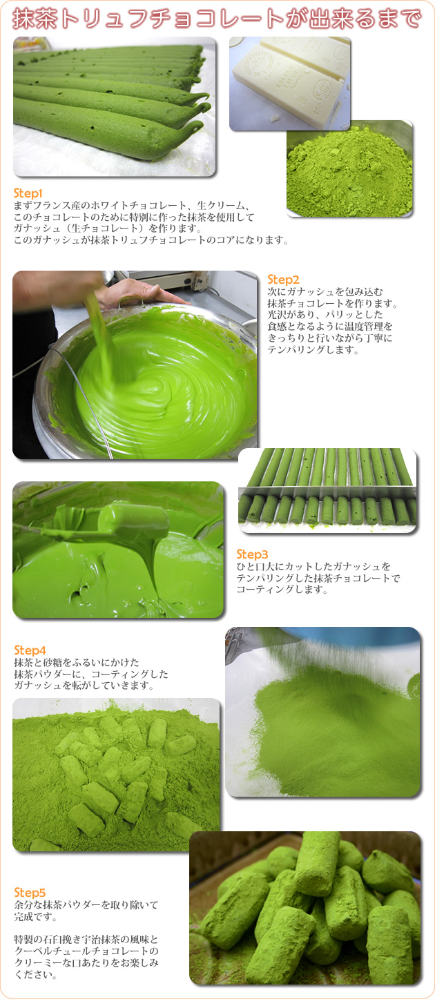 抹茶トリュフチョコレートが出来るまで